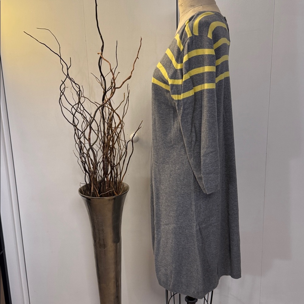 Old Navy Gray and Yellow Striped Midi Dress - Picture 3 of 6